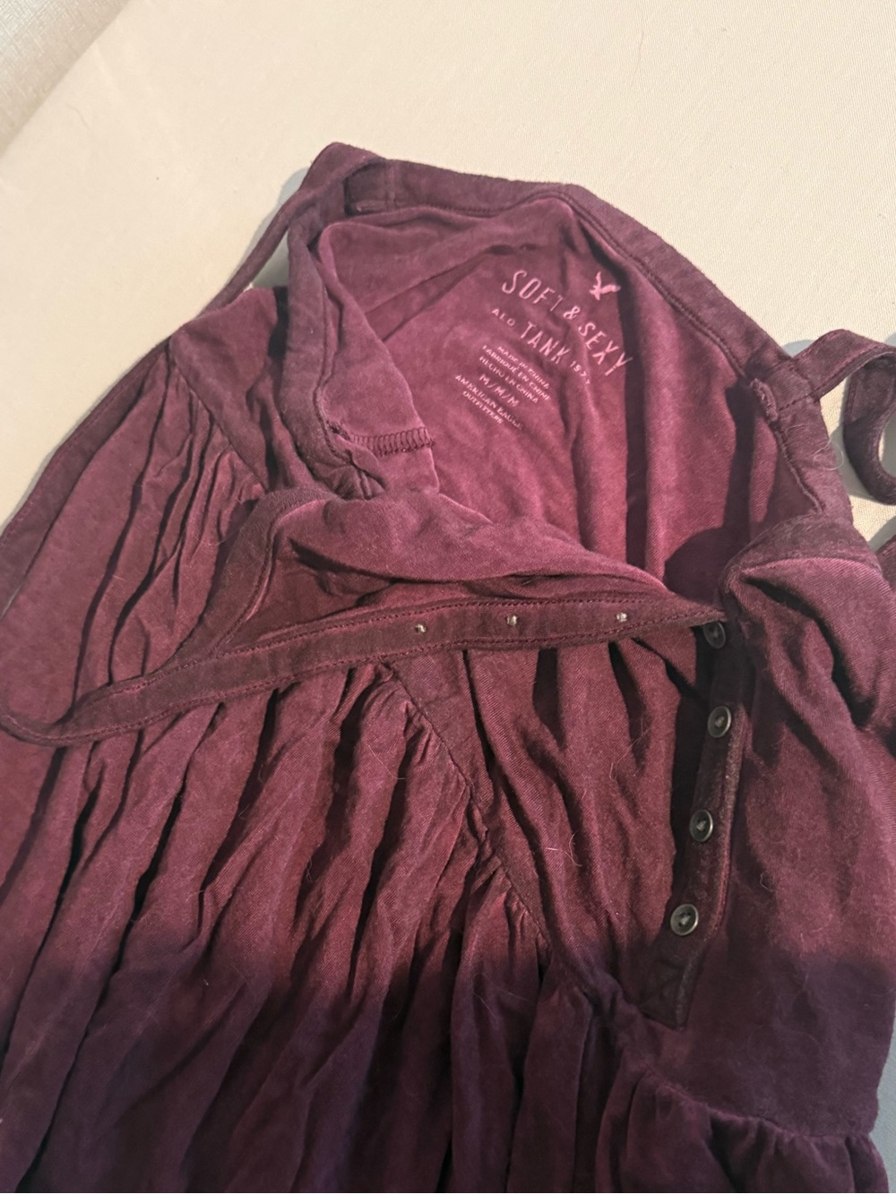 Soft & Sexy Plum Button-Front Camisole Tank